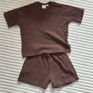 Zara jersey shirt and pants set